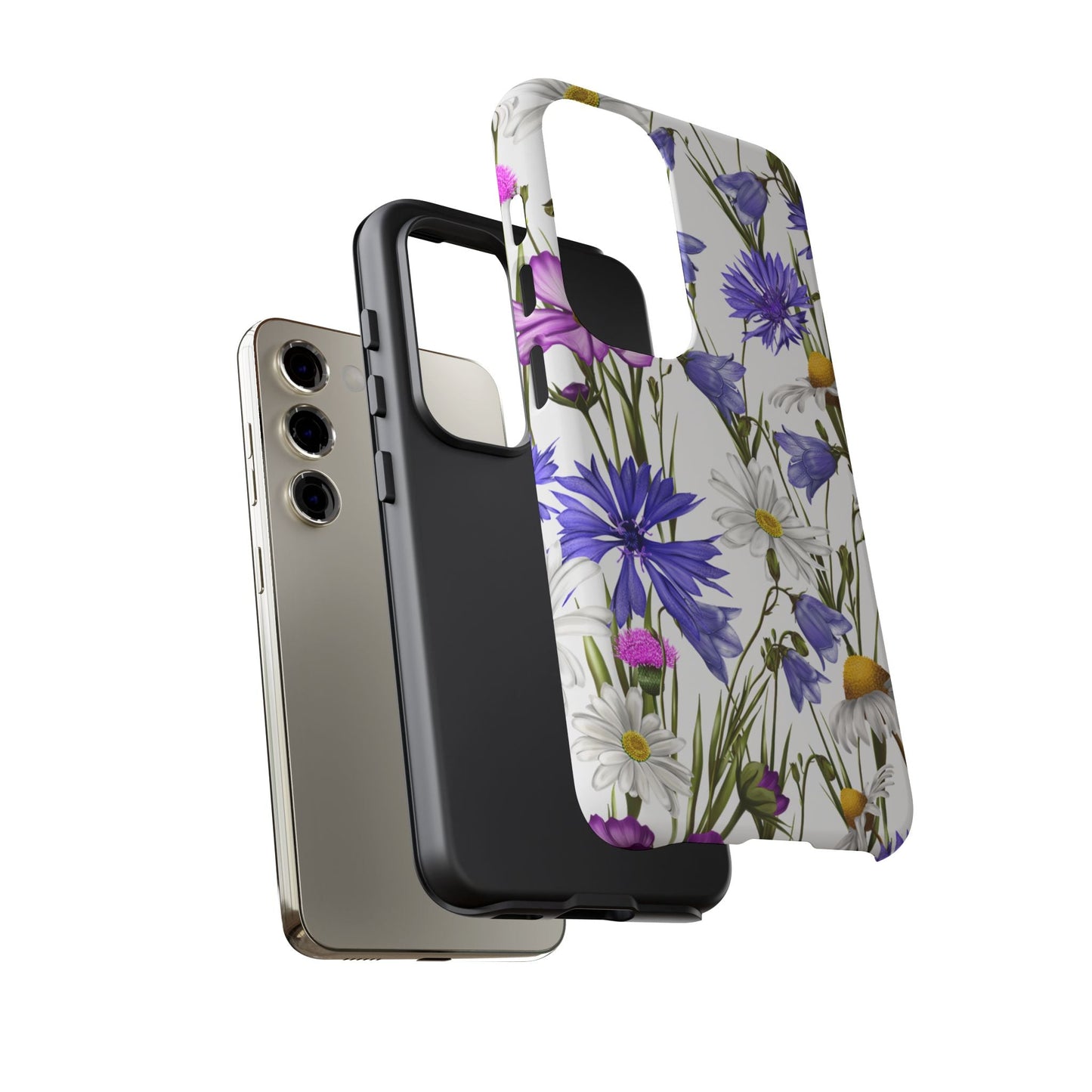 Wildflower Meadow Samsung Galaxy Case – Purple, Blue, and White Floral Design - BOGO Cases