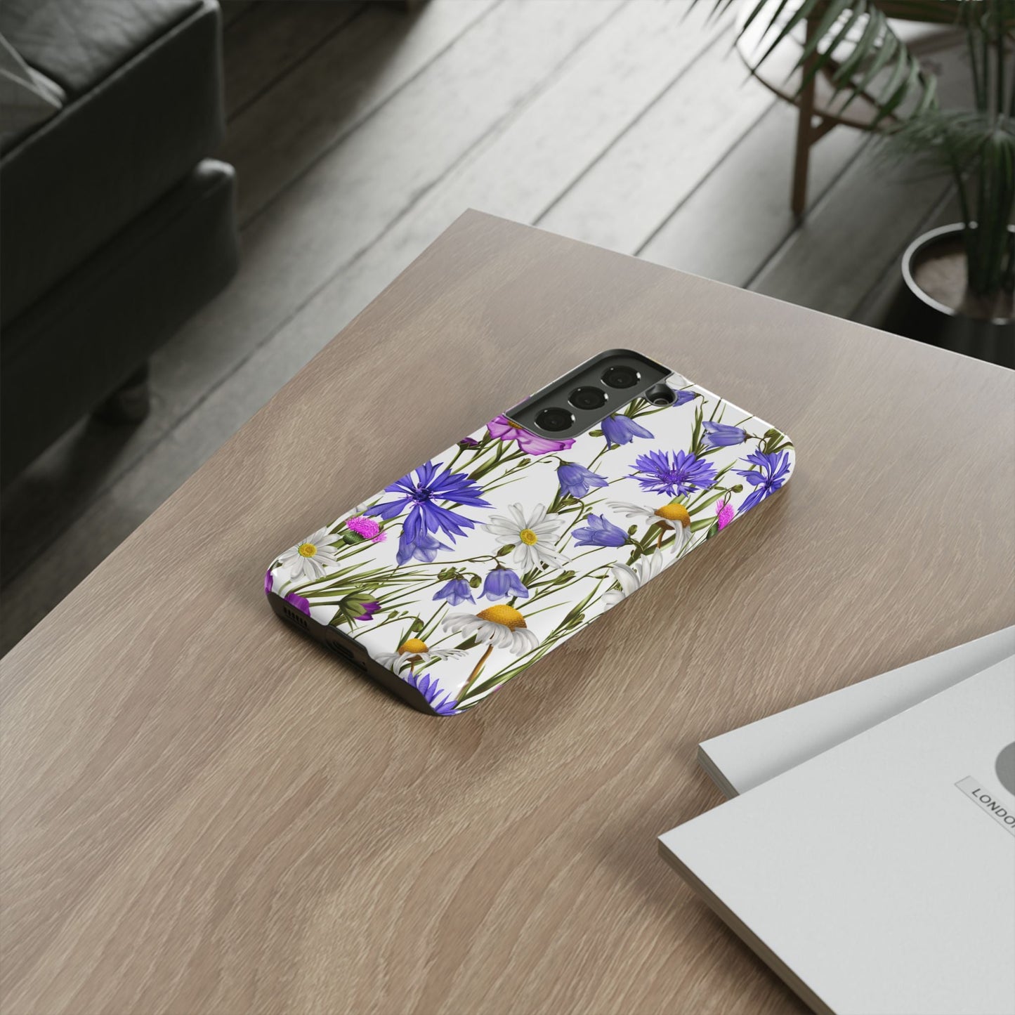Wildflower Meadow Samsung Galaxy Case – Purple, Blue, and White Floral Design - BOGO Cases