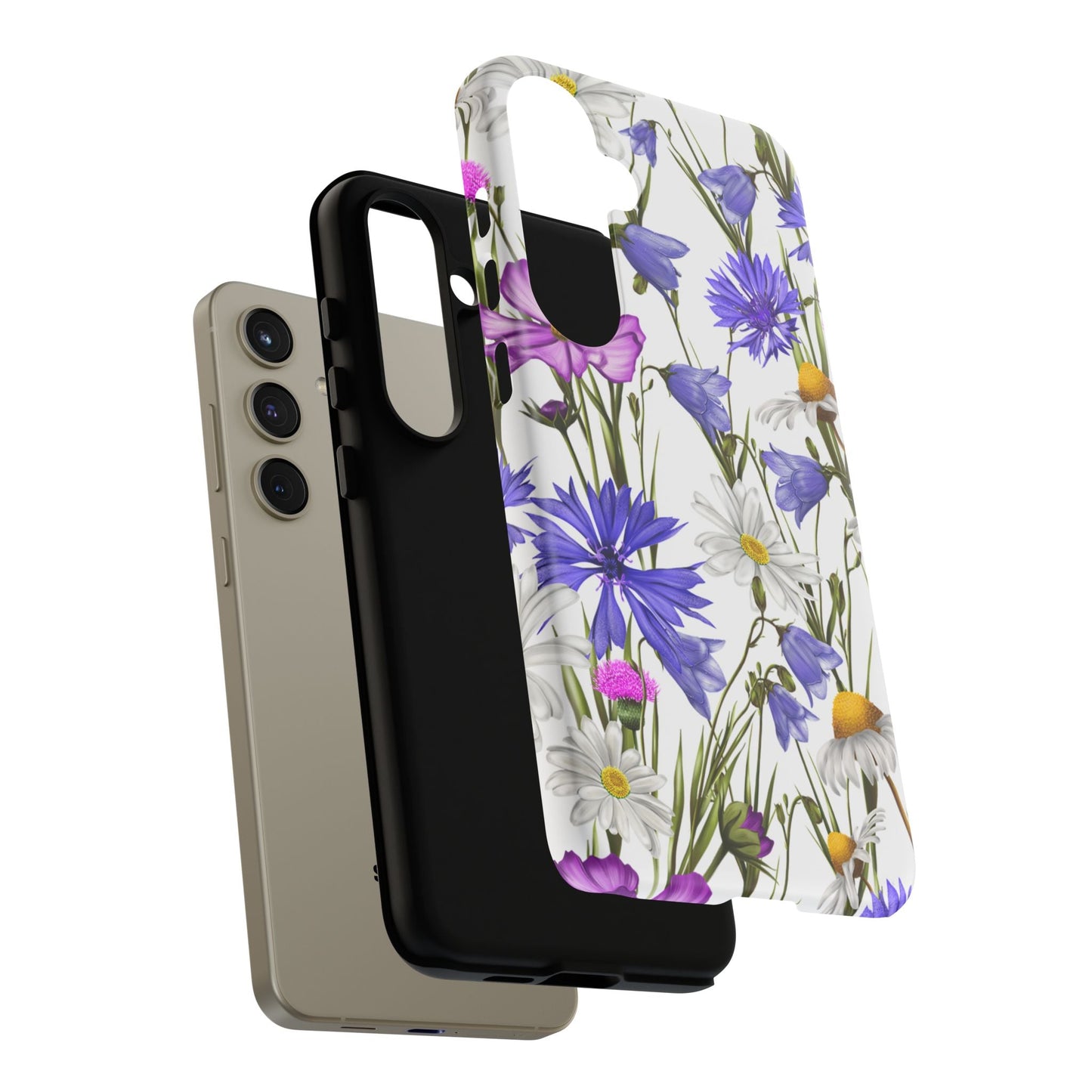 Wildflower Meadow Samsung Galaxy Case – Purple, Blue, and White Floral Design - BOGO Cases