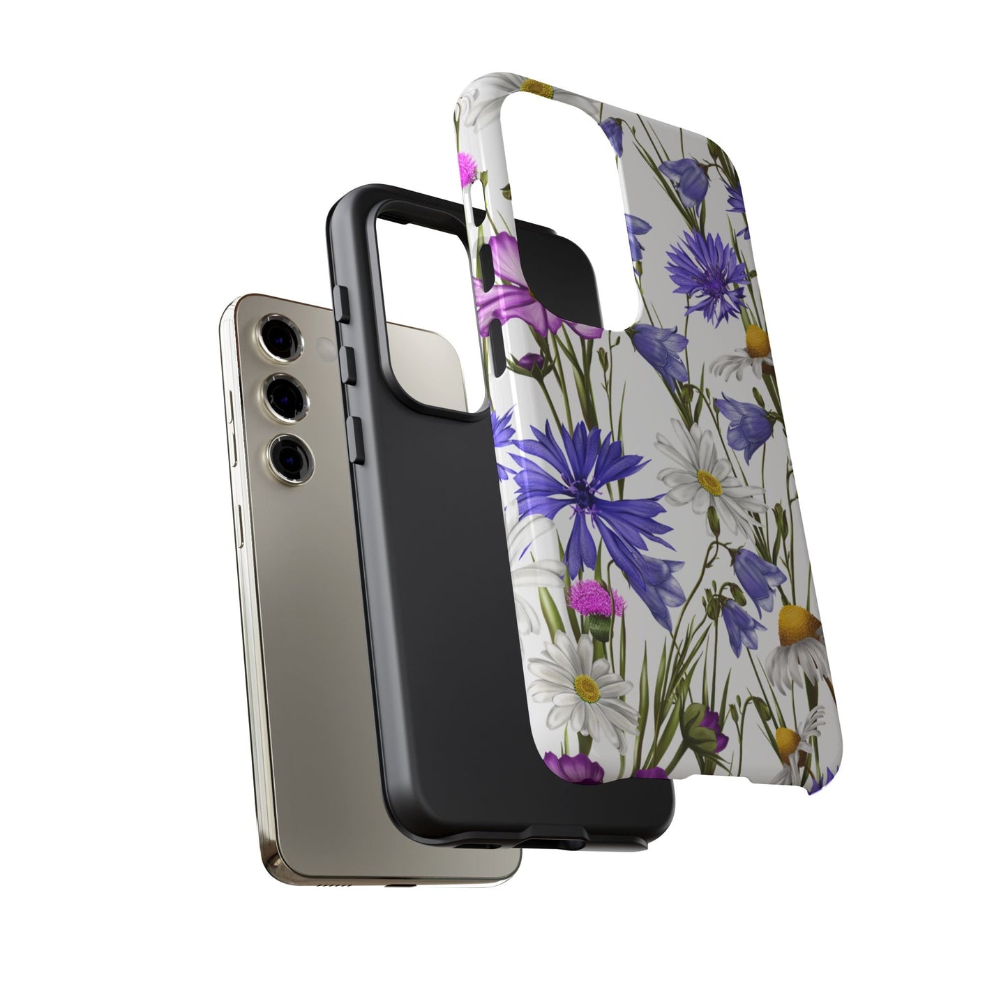 Wildflower Meadow Samsung Galaxy Case – Purple, Blue, and White Floral Design - BOGO Cases