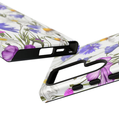 Wildflower Meadow Samsung Galaxy Case – Purple, Blue, and White Floral Design - BOGO Cases