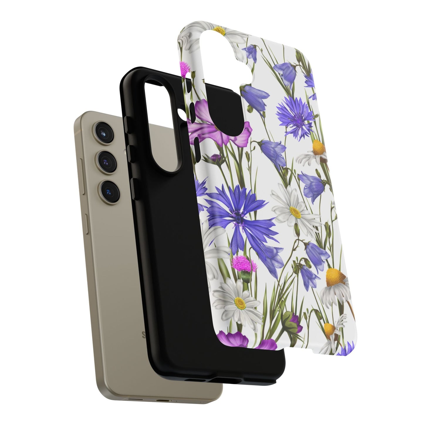 Wildflower Meadow Samsung Galaxy Case – Purple, Blue, and White Floral Design - BOGO Cases