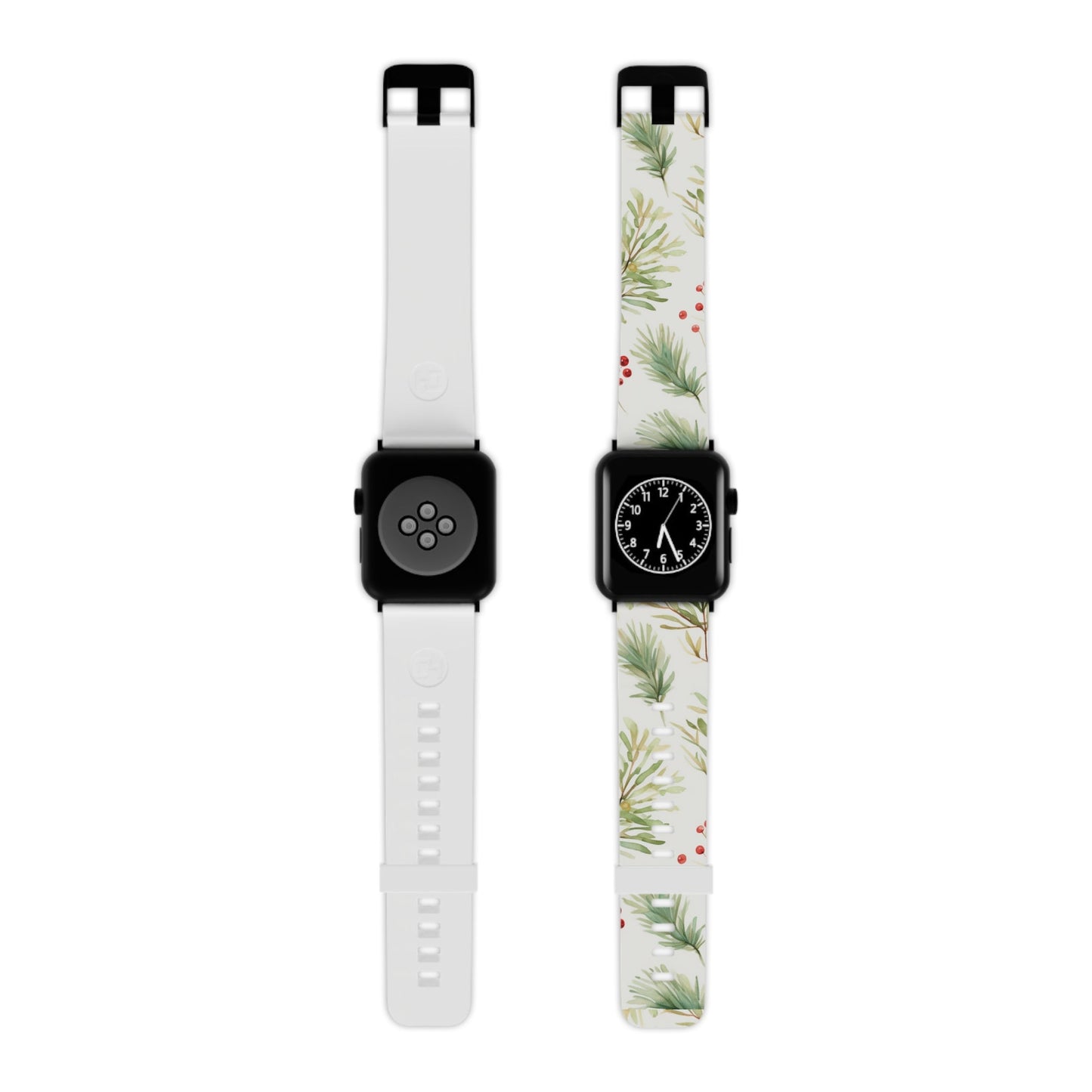 Winter Greenery & Berry Watercolor Apple Watch Band - BOGO Cases