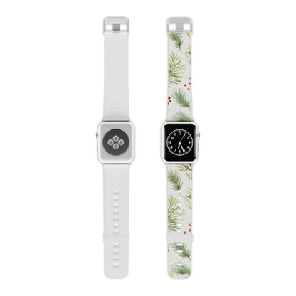 Winter Greenery & Berry Watercolor Apple Watch Band - BOGO Cases