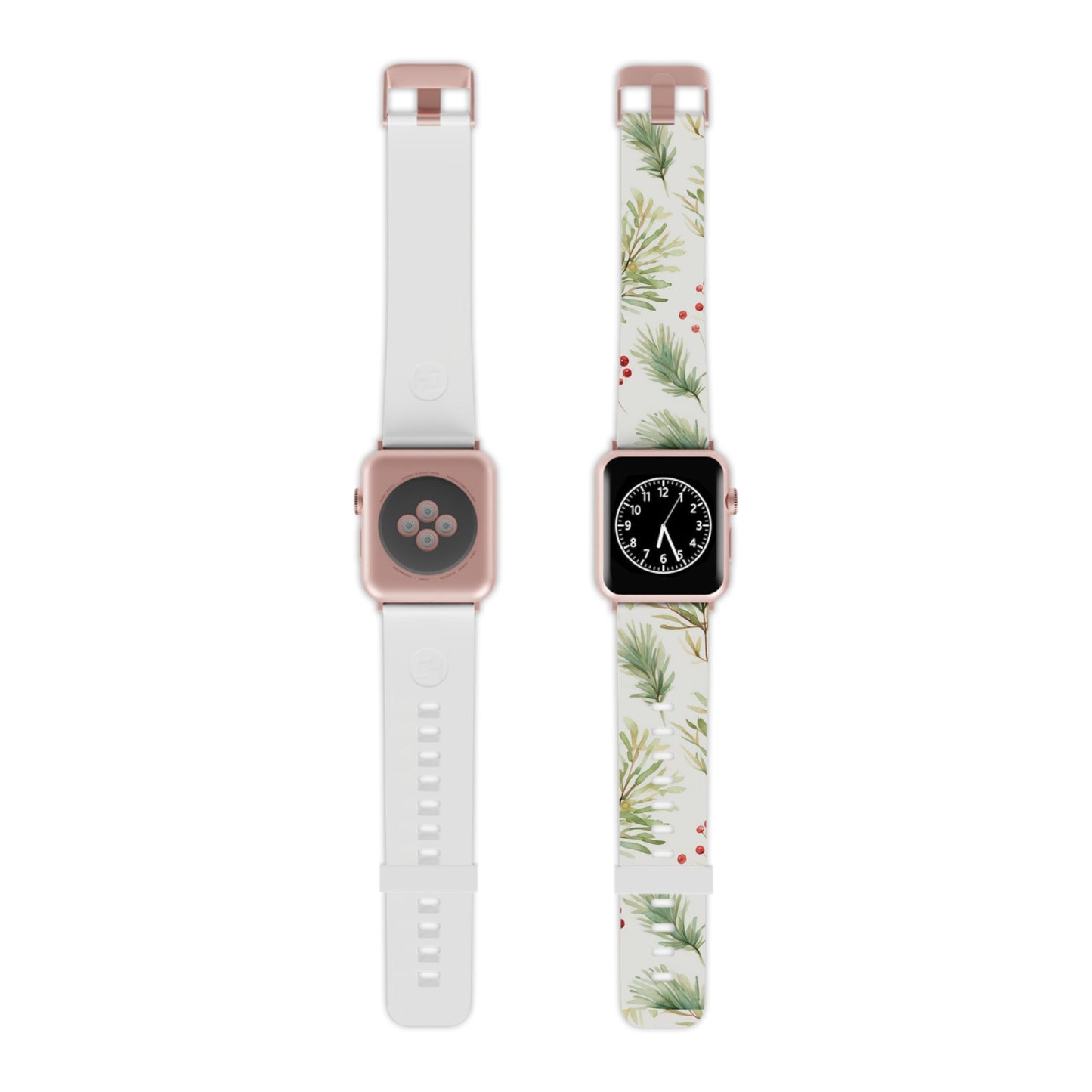 Winter Greenery & Berry Watercolor Apple Watch Band - BOGO Cases