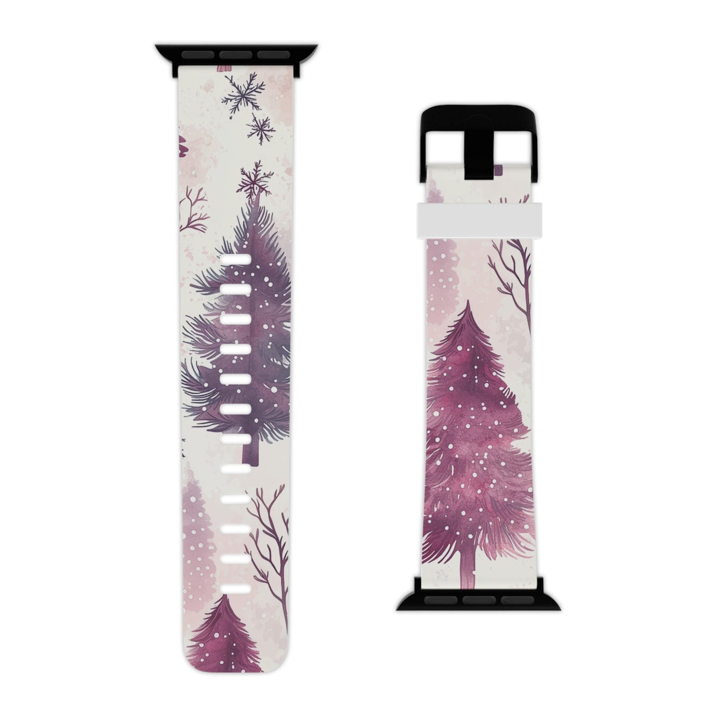 Winter Wonderland Christmas Tree Apple Watch Band | Purple Holiday Magic - BOGO Cases