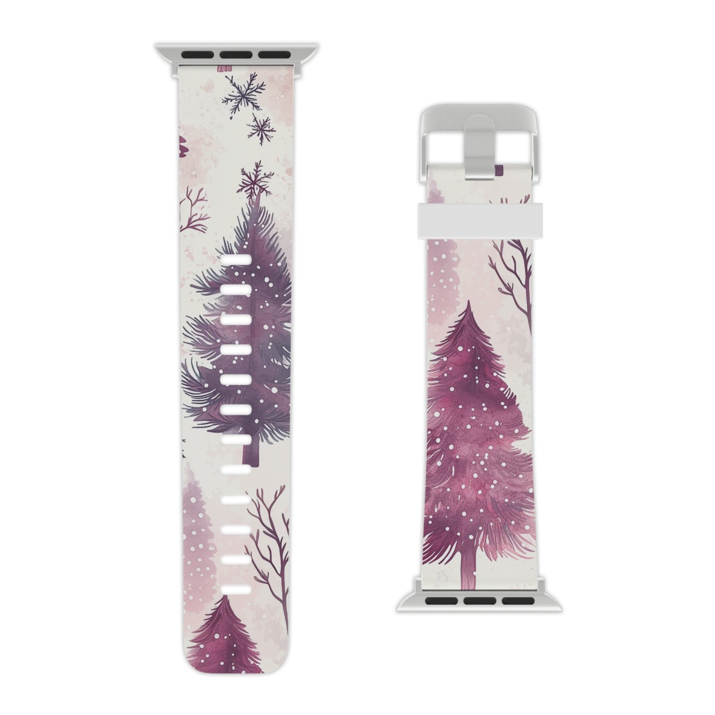 Winter Wonderland Christmas Tree Apple Watch Band | Purple Holiday Magic - BOGO Cases