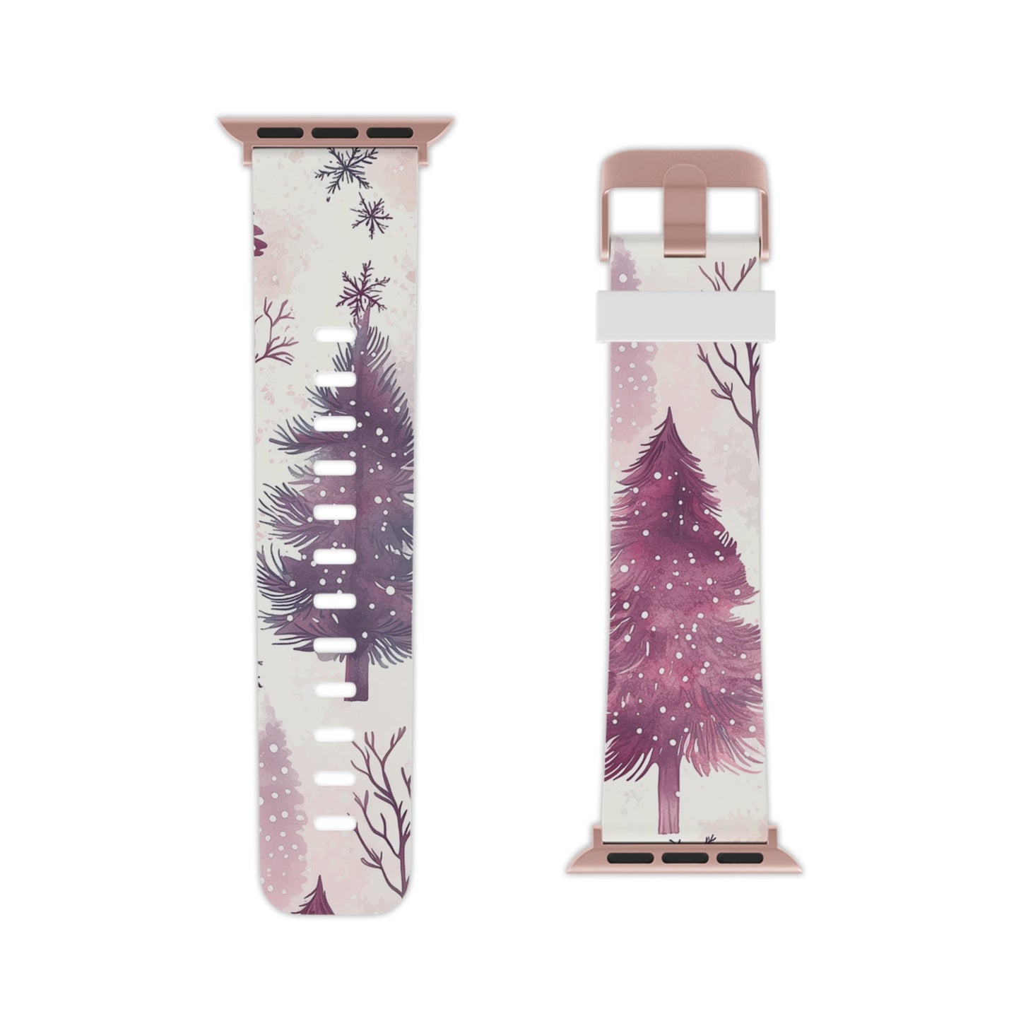 Winter Wonderland Christmas Tree Apple Watch Band | Purple Holiday Magic - BOGO Cases