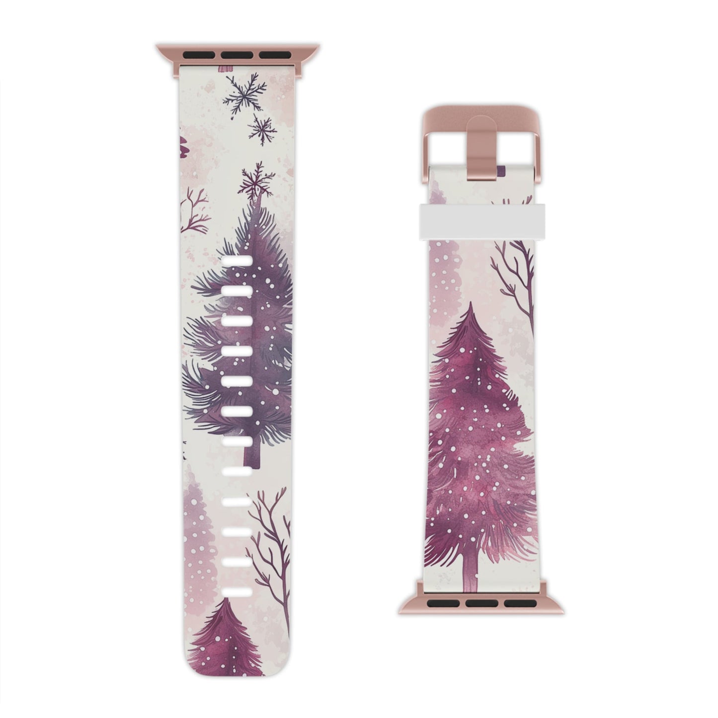 Winter Wonderland Christmas Tree Apple Watch Band | Purple Holiday Magic - BOGO Cases