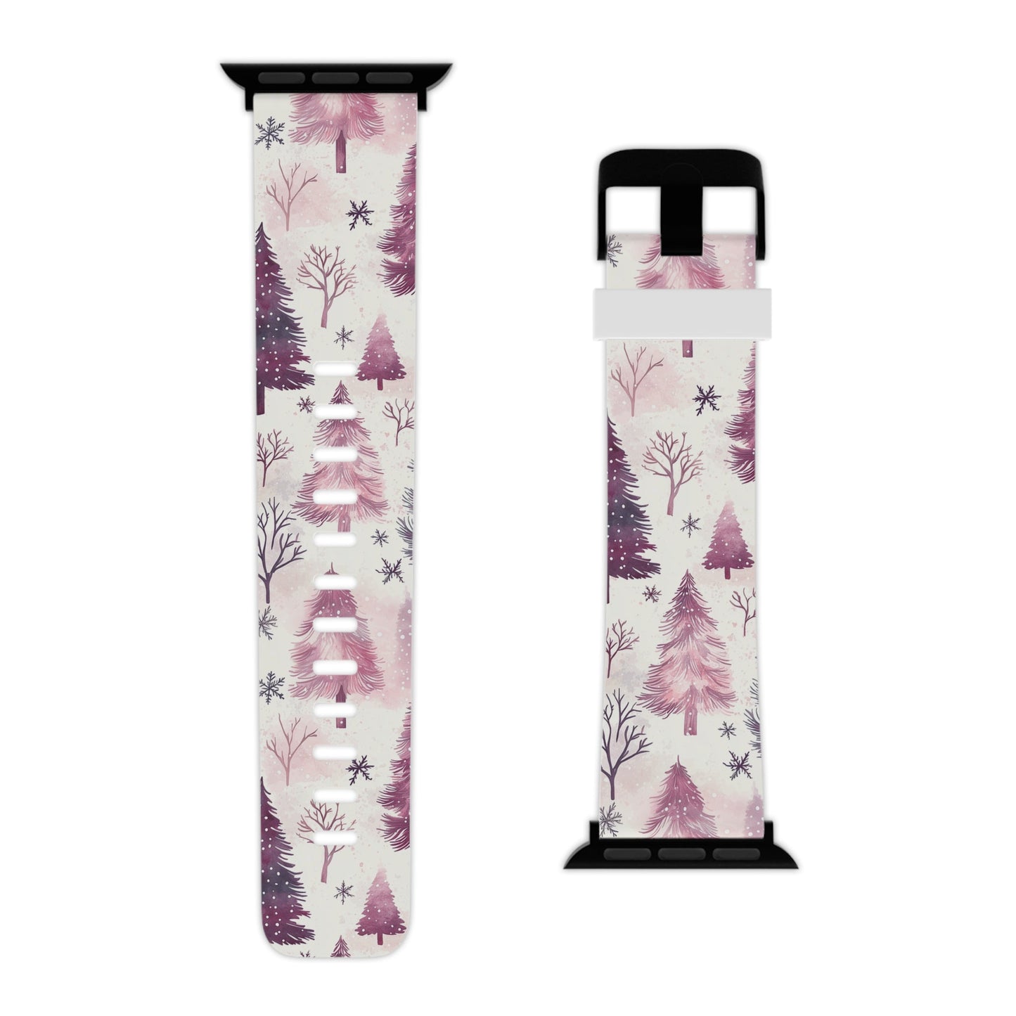 Winter Wonderland Purple Christmas Trees Apple Watch Band - BOGO Cases