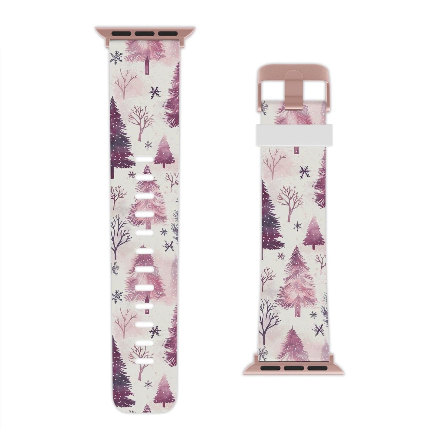 Winter Wonderland Purple Christmas Trees Apple Watch Band - BOGO Cases