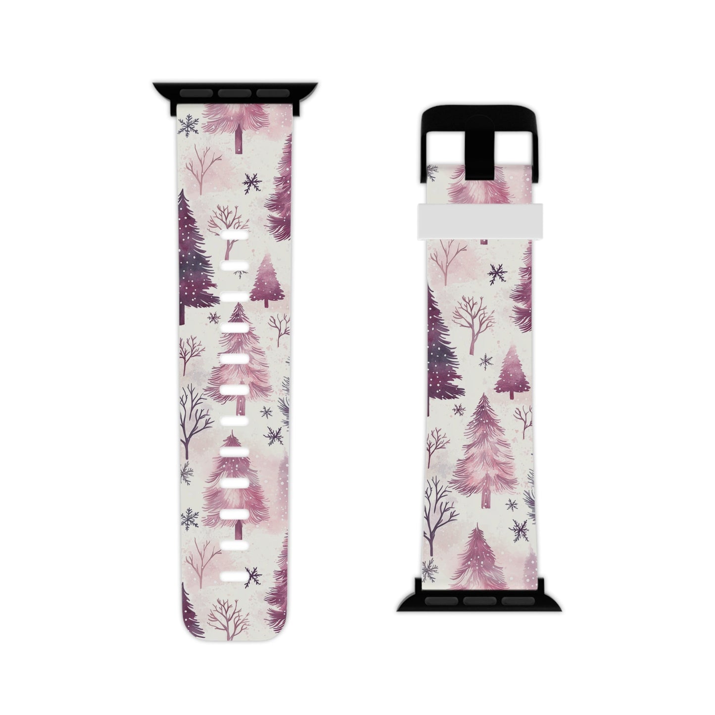 Winter Wonderland Purple Christmas Trees Apple Watch Band - BOGO Cases