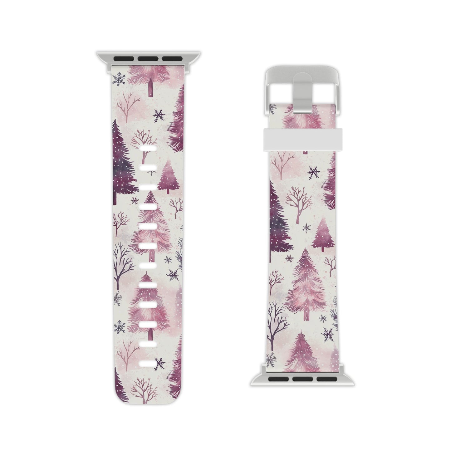 Winter Wonderland Purple Christmas Trees Apple Watch Band - BOGO Cases