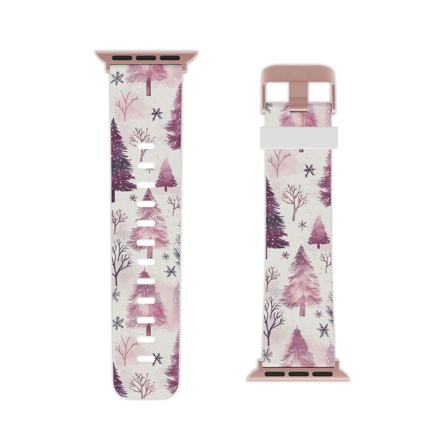 Winter Wonderland Purple Christmas Trees Apple Watch Band - BOGO Cases