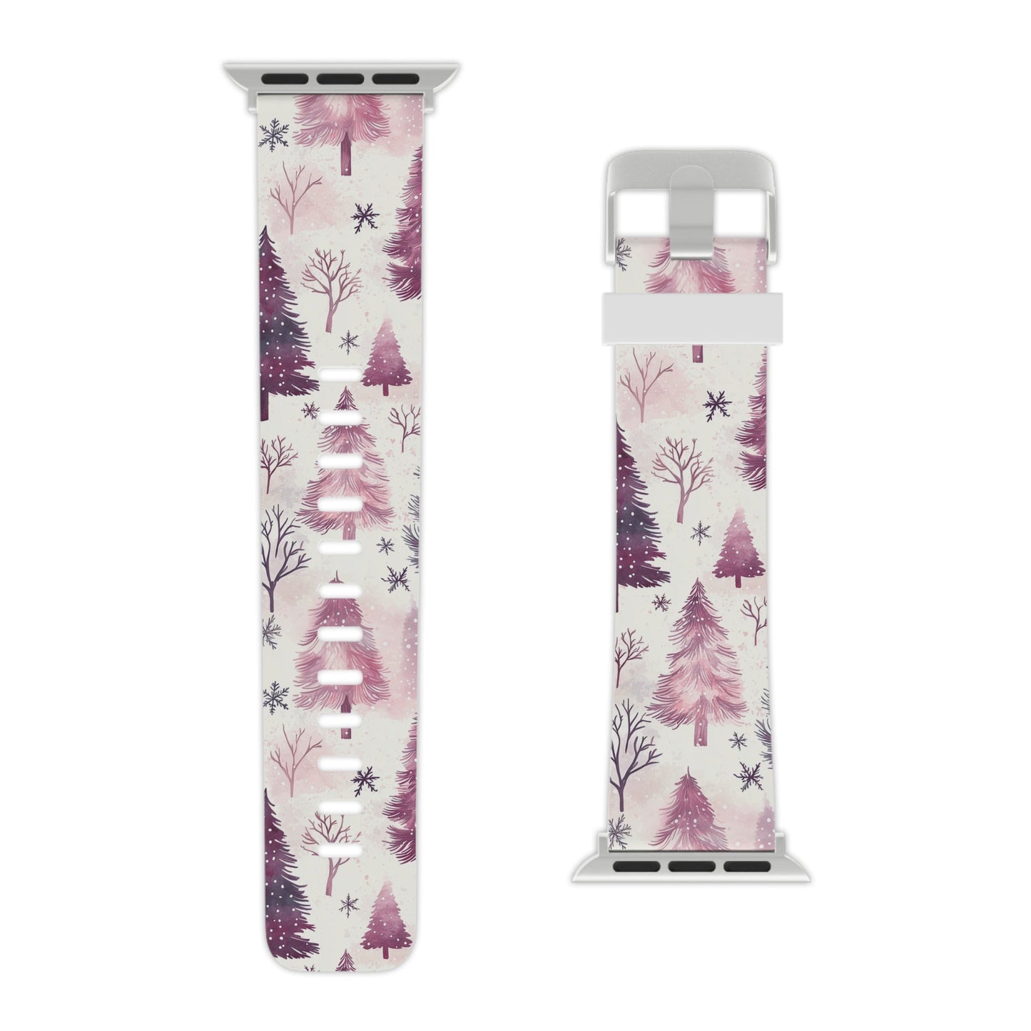 Winter Wonderland Purple Christmas Trees Apple Watch Band - BOGO Cases