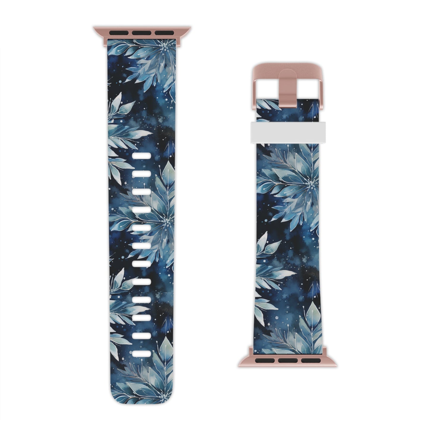 Winter’s Embrace Blue Snowflake Apple Watch Band - BOGO Cases
