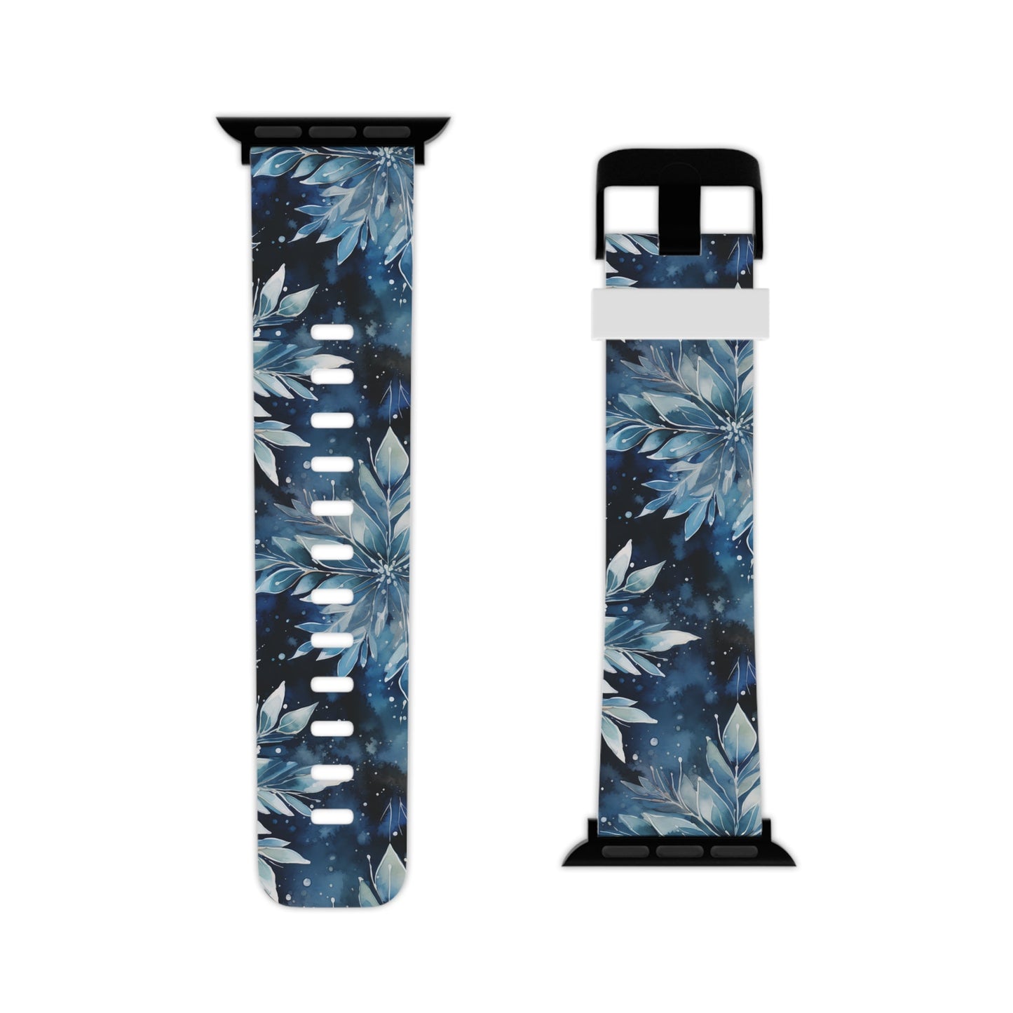 Winter’s Embrace Blue Snowflake Apple Watch Band - BOGO Cases