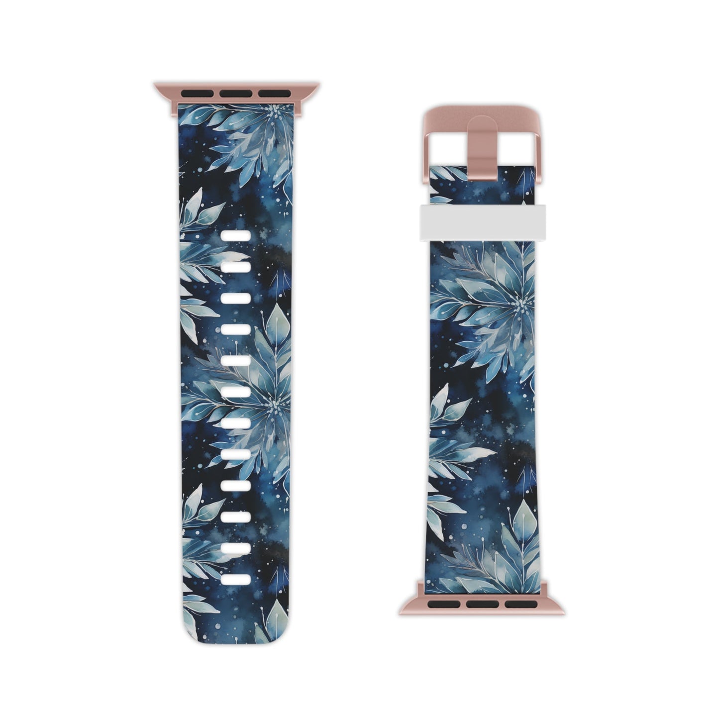 Winter’s Embrace Blue Snowflake Apple Watch Band - BOGO Cases