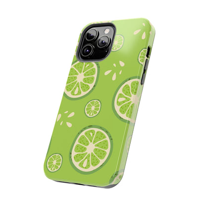 Zesty Lime Splash Tough iPhone Case – Fresh Citrus Design, Dual - Layer Protection - BOGO Cases