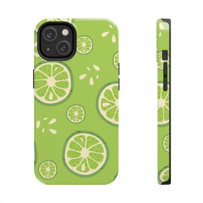 Zesty Lime Splash Tough iPhone Case – Fresh Citrus Design, Dual - Layer Protection - BOGO Cases