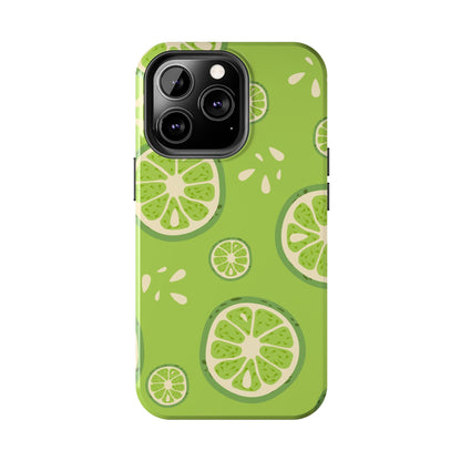 Zesty Lime Splash Tough iPhone Case – Fresh Citrus Design, Dual - Layer Protection - BOGO Cases