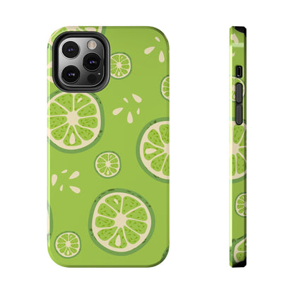 Zesty Lime Splash Tough iPhone Case – Fresh Citrus Design, Dual - Layer Protection - BOGO Cases