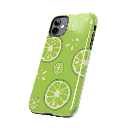 Zesty Lime Splash Tough iPhone Case – Fresh Citrus Design, Dual - Layer Protection - BOGO Cases