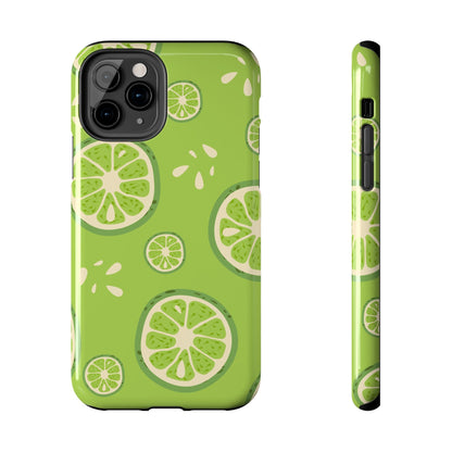 Zesty Lime Splash Tough iPhone Case – Fresh Citrus Design, Dual - Layer Protection - BOGO Cases