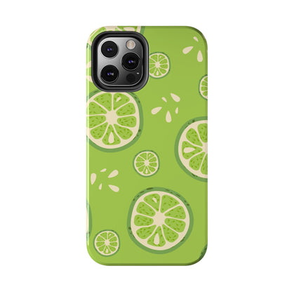 Zesty Lime Splash Tough iPhone Case – Fresh Citrus Design, Dual - Layer Protection - BOGO Cases