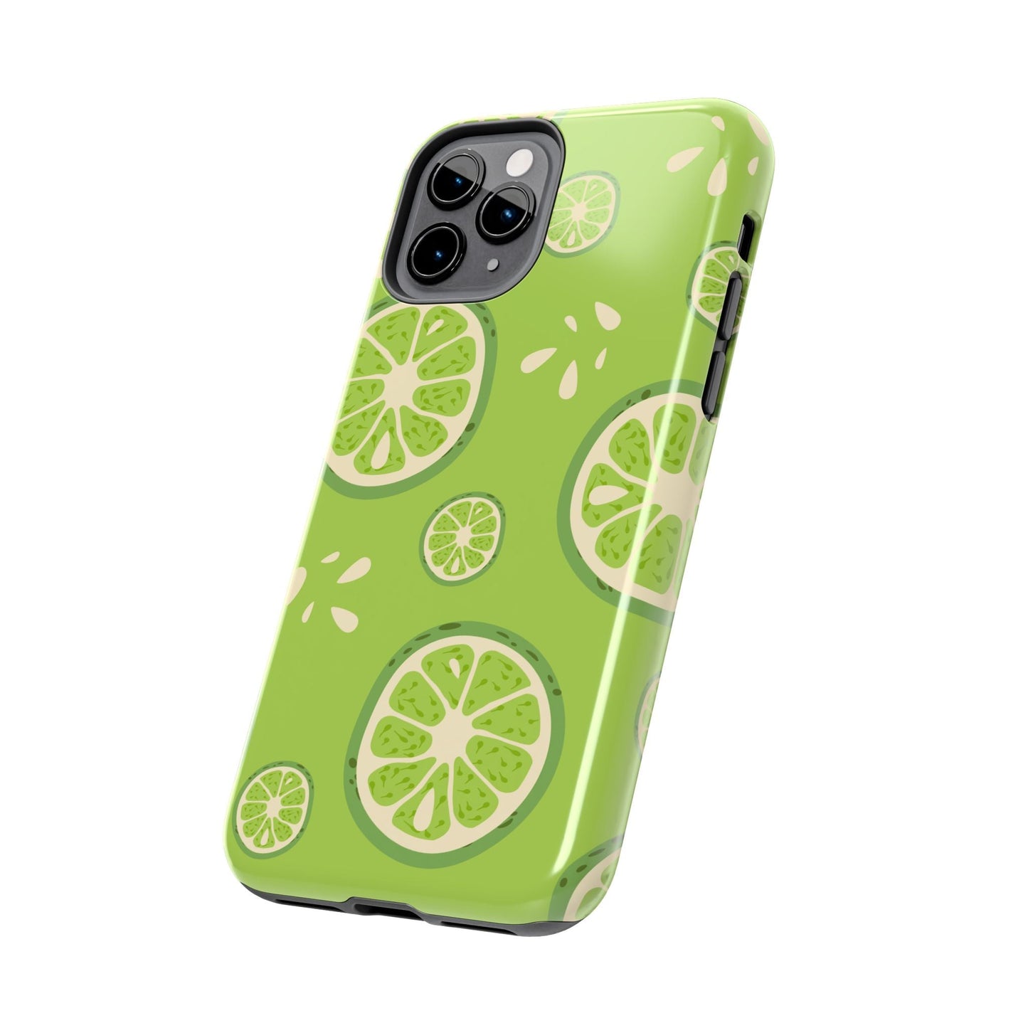 Zesty Lime Splash Tough iPhone Case – Fresh Citrus Design, Dual - Layer Protection - BOGO Cases