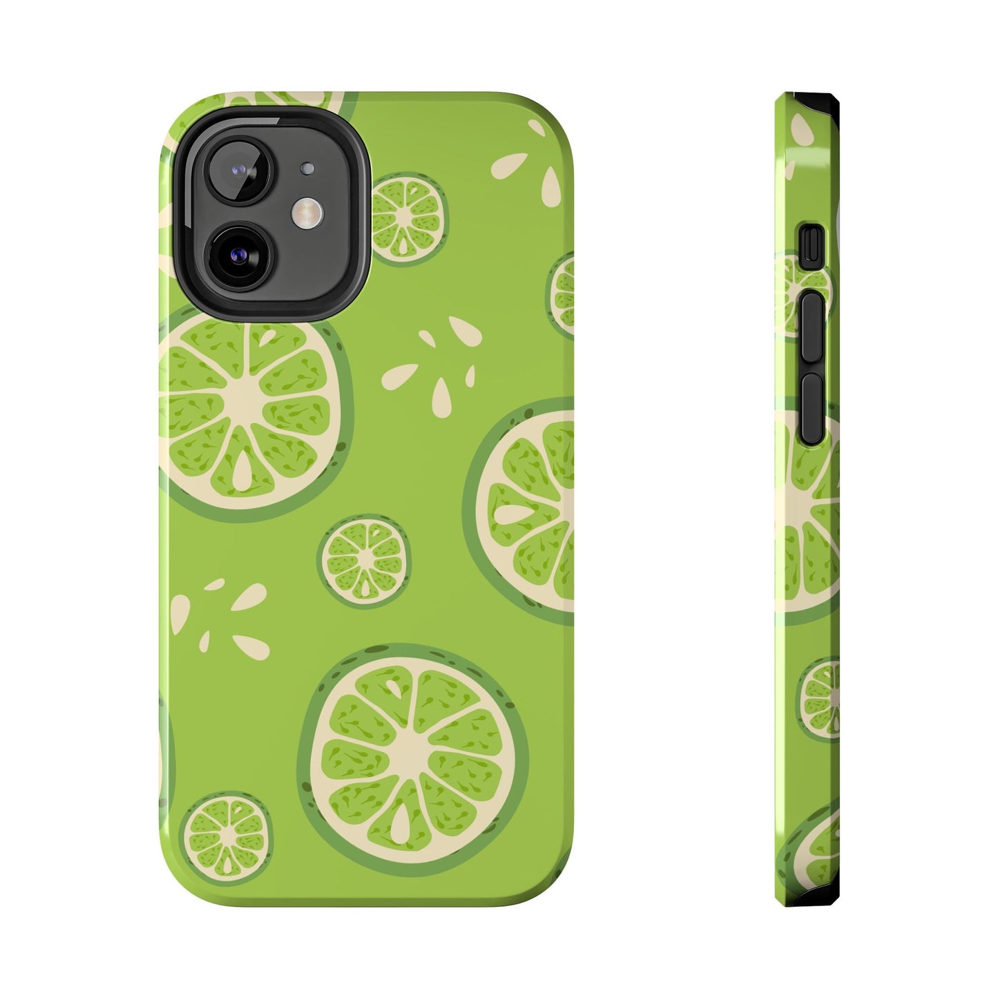 Zesty Lime Splash Tough iPhone Case – Fresh Citrus Design, Dual - Layer Protection - BOGO Cases