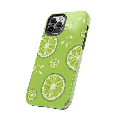 Zesty Lime Splash Tough iPhone Case – Fresh Citrus Design, Dual - Layer Protection - BOGO Cases