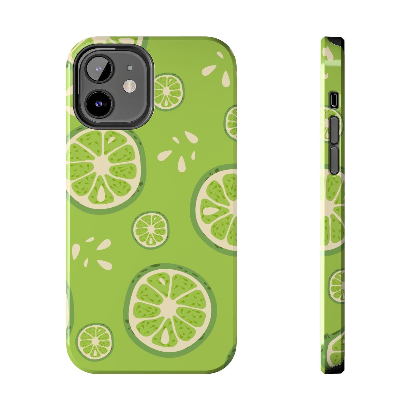 Zesty Lime Splash Tough iPhone Case – Fresh Citrus Design, Dual - Layer Protection - BOGO Cases