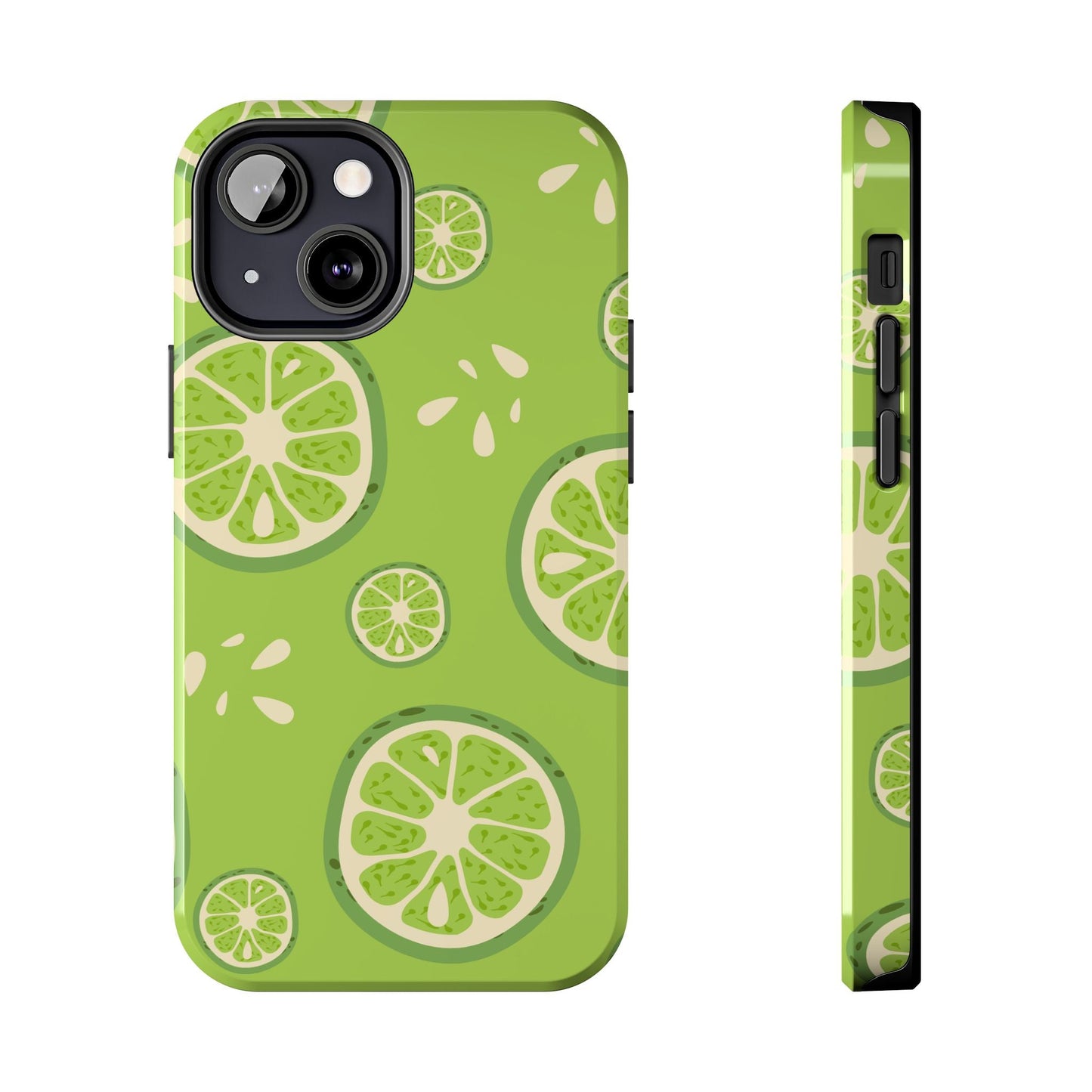 Zesty Lime Splash Tough iPhone Case – Fresh Citrus Design, Dual - Layer Protection - BOGO Cases