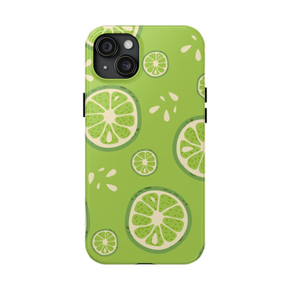 Zesty Lime Splash Tough iPhone Case – Fresh Citrus Design, Dual - Layer Protection - BOGO Cases