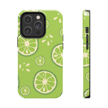 Zesty Lime Splash Tough iPhone Case – Fresh Citrus Design, Dual - Layer Protection - BOGO Cases