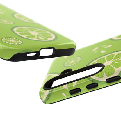 Zesty Lime Splash Tough Samsung Galaxy Case – Fresh Citrus Design, Dual - Layer Protection - BOGO Cases