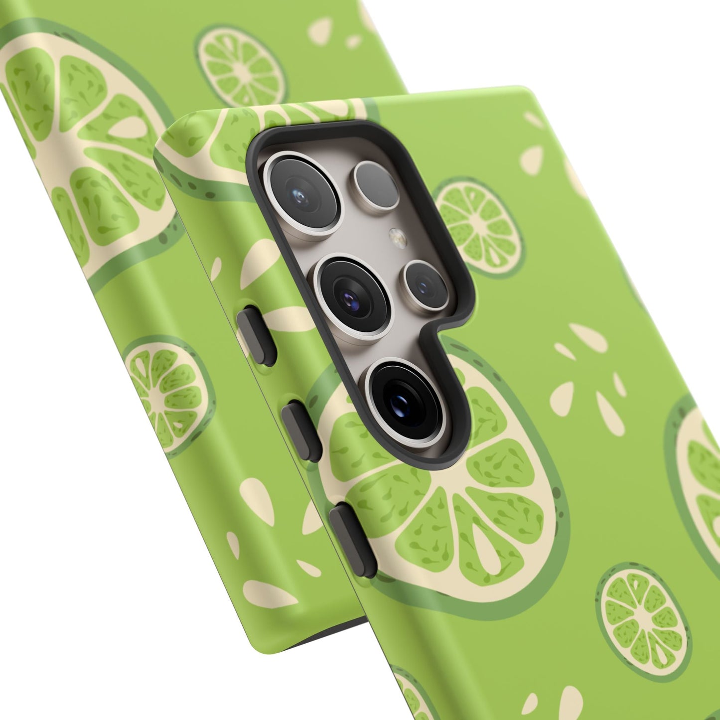 Zesty Lime Splash Tough Samsung Galaxy Case – Fresh Citrus Design, Dual - Layer Protection - BOGO Cases