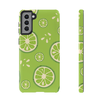 Zesty Lime Splash Tough Samsung Galaxy Case – Fresh Citrus Design, Dual - Layer Protection - BOGO Cases