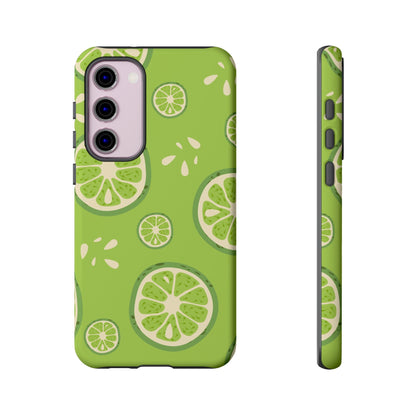 Zesty Lime Splash Tough Samsung Galaxy Case – Fresh Citrus Design, Dual - Layer Protection - BOGO Cases